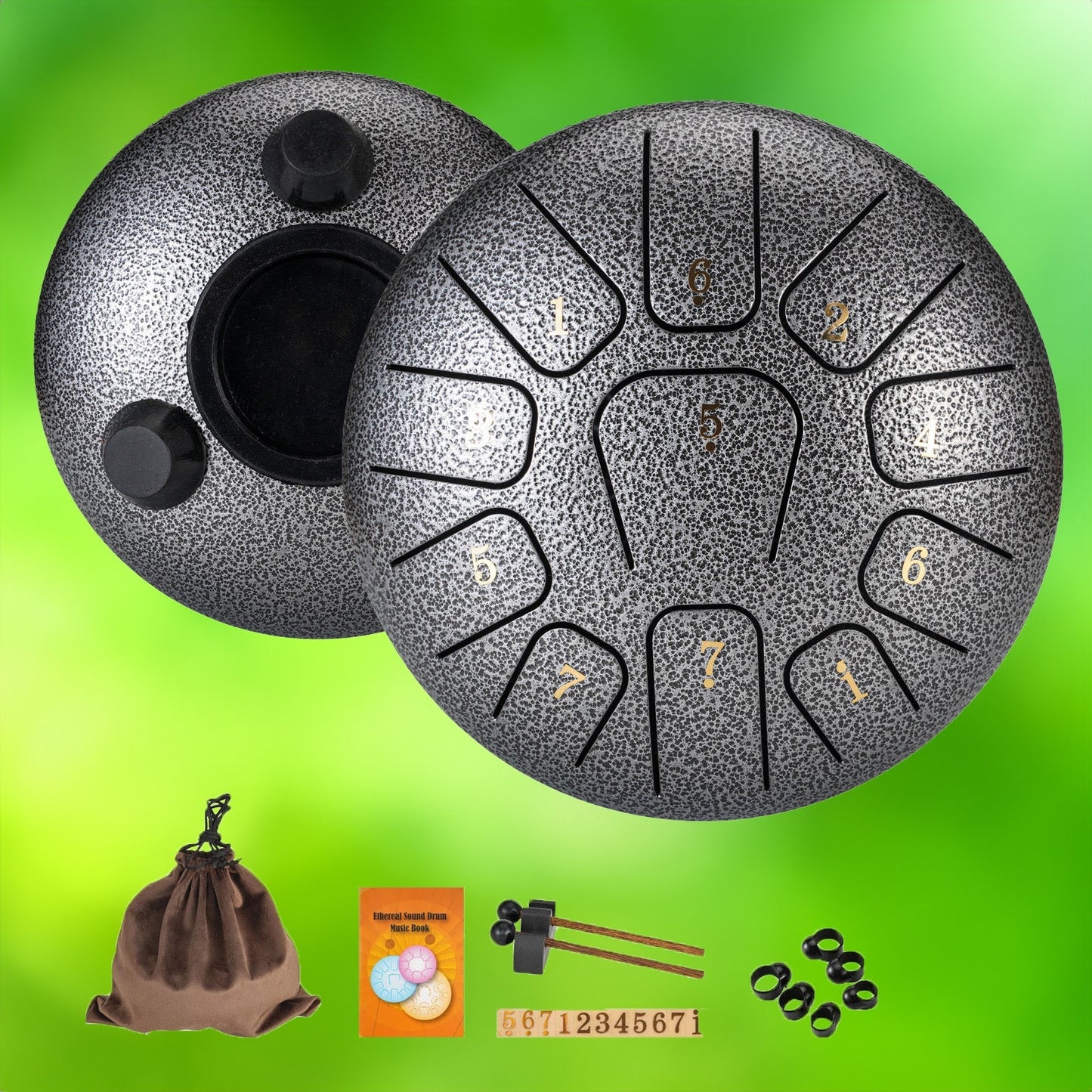 Portable 6 Steel Drum with 11 Musical Notes