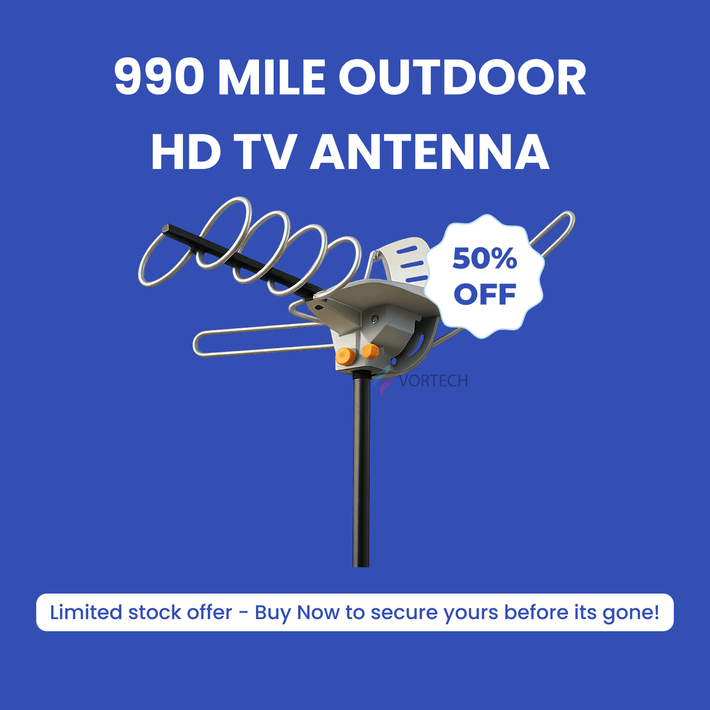Long Range HD Outdoor TV Antenna | 360° Signal Reception