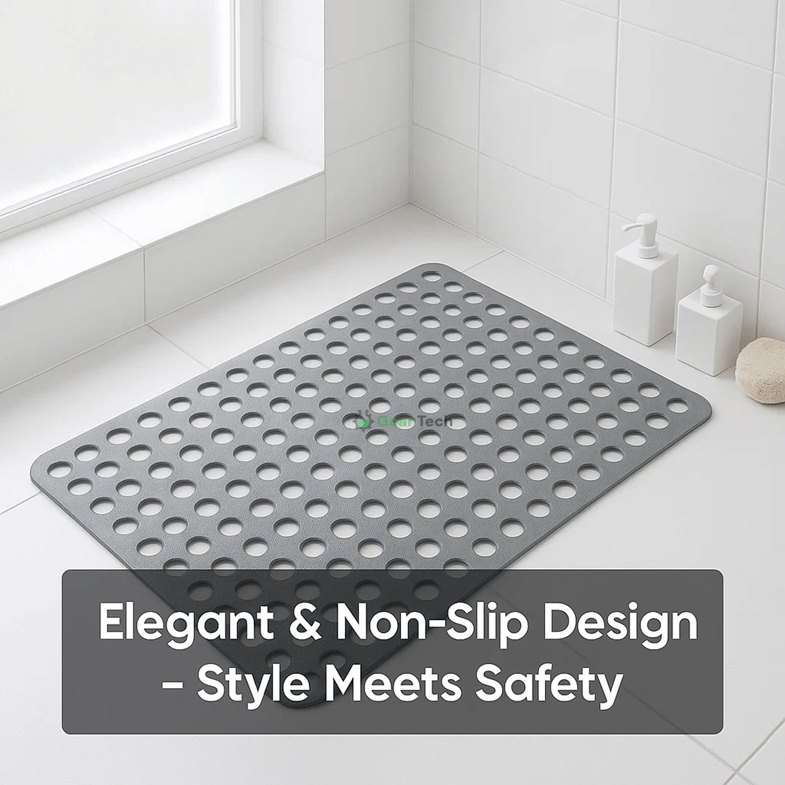 Non Slip Bathroom Shower Mat, Mildew Resistant and Soft - Halri