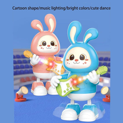 Guitarist Rabbit Toy with Music & Lights, Walking LED Bunny, Perfect Gift for Ages 3+