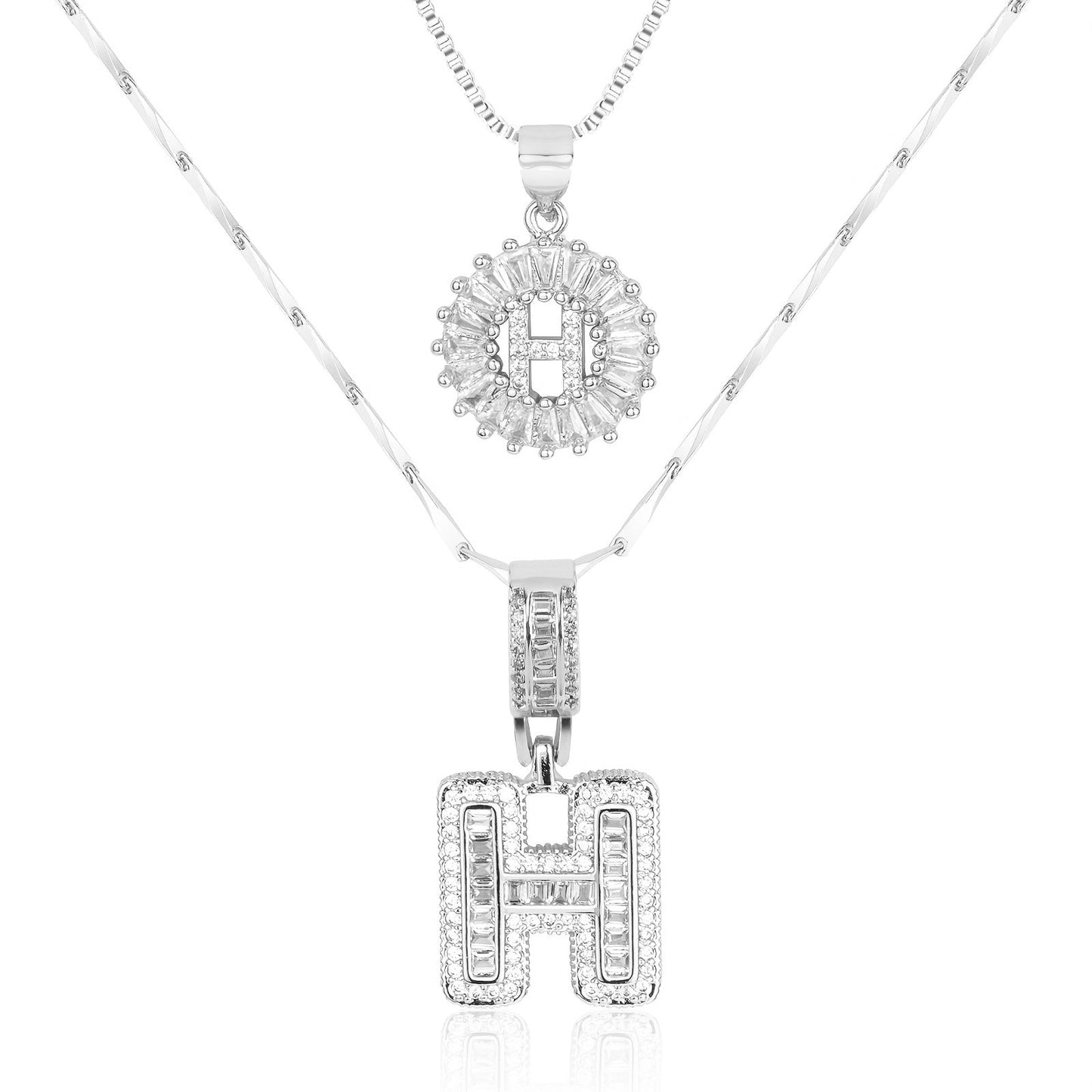 Personalized 14k Gold Initial Diamond Pendants