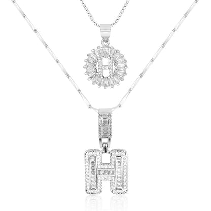 Personalized 14k Gold Initial Diamond Pendants