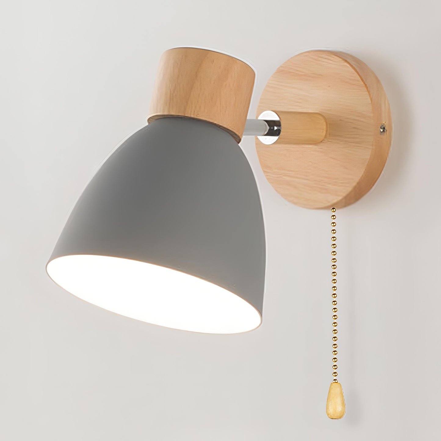 Rustic Farmhouse Wall Lamp with Cord Pull