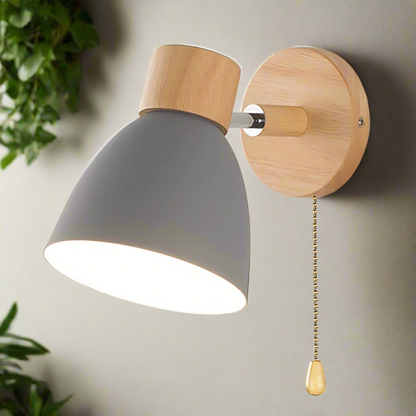 Rustic Farmhouse Wall Lamp with Cord Pull