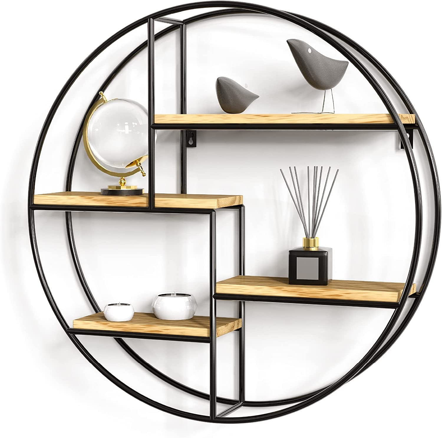 Metallic Circular Wall Storage Rack - Halri