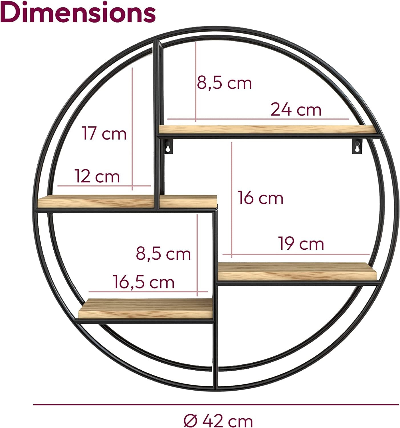 Metallic Circular Wall Storage Rack