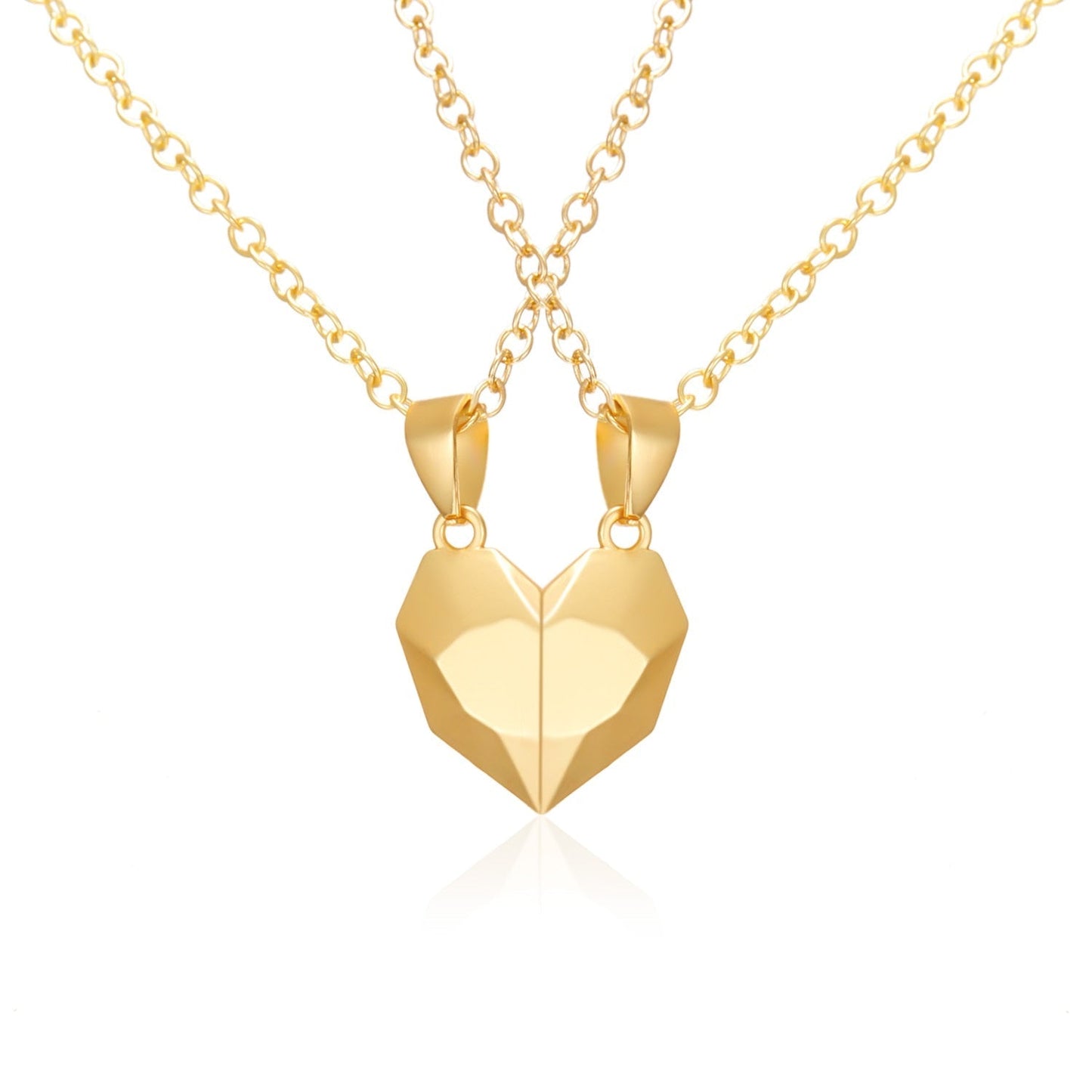 Sweetheart Two Piece Interlocking Necklace Set