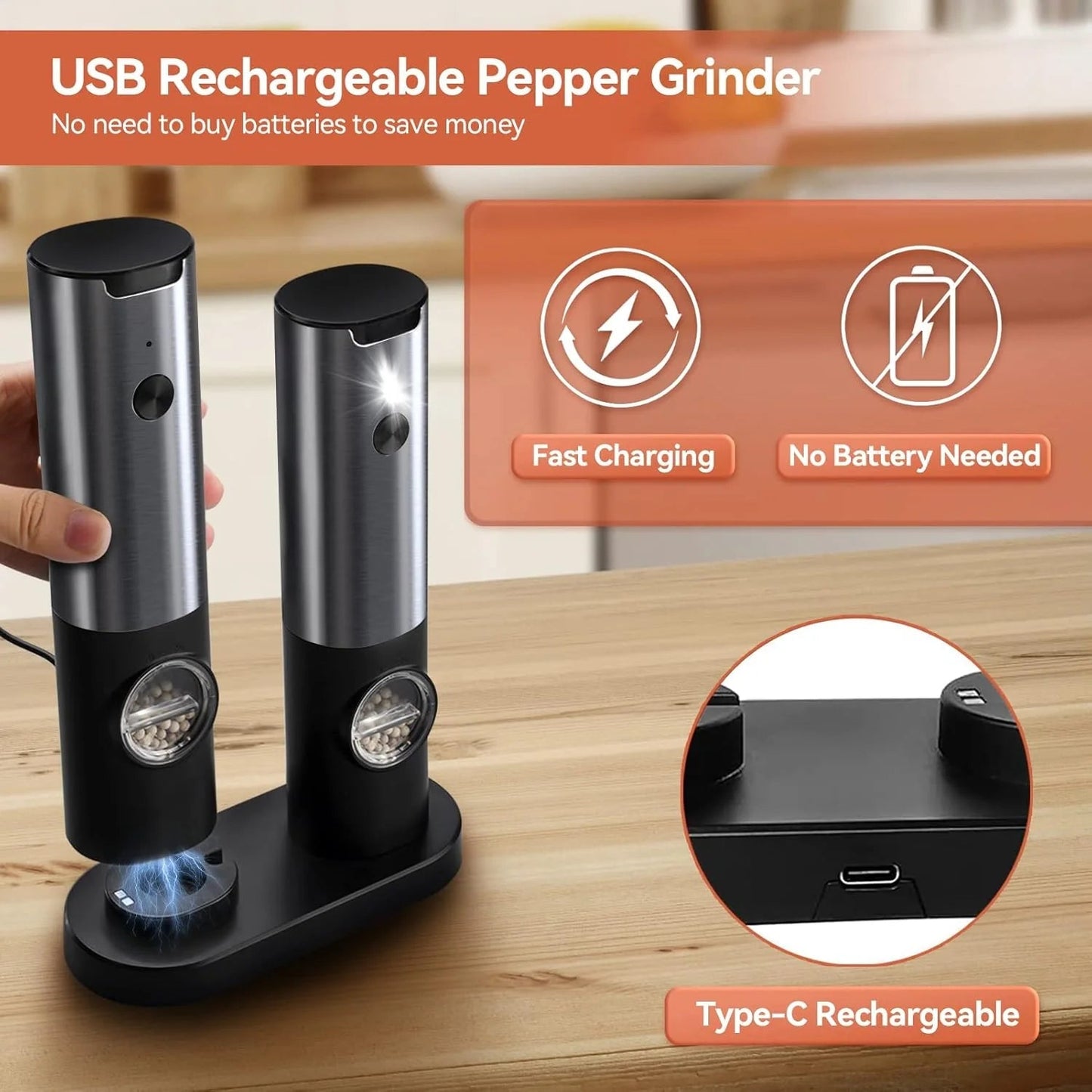 Premium Automatic Salt Pepper Grinder Mill