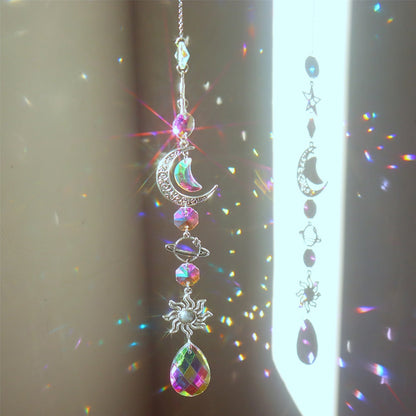 Beautiful Crystal Moon Wind Chime Catcher