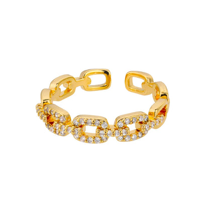 Luxury Adjustable Chain Link Diamond Ring - Halri