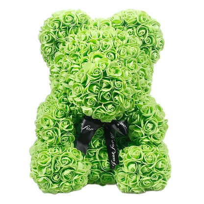 Fake Rose Bear Stuffed Animal Toy