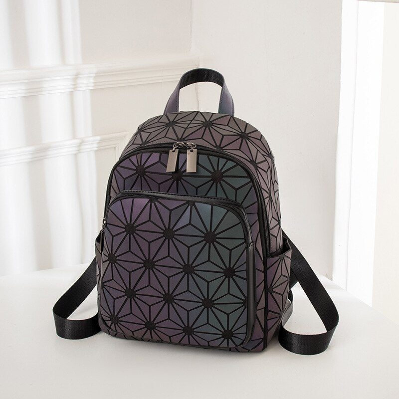 Colorful Shine Hologram School Backpack