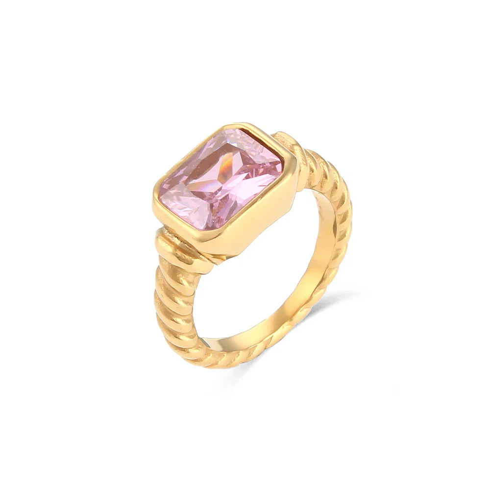 Bold Cross Stripe Diamond Baguette Ring