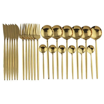 Premium Gold Plated Stainless Steel Silverware Set