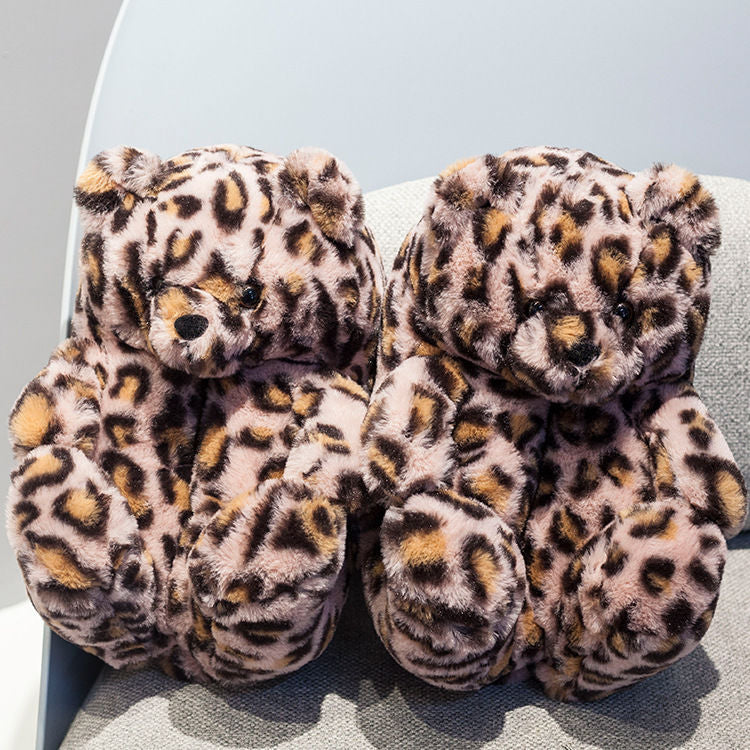 Cozy Fuzzy Bear Claw Soft House Slippers