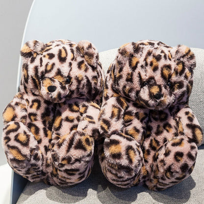 Cozy Fuzzy Bear Claw Soft House Slippers