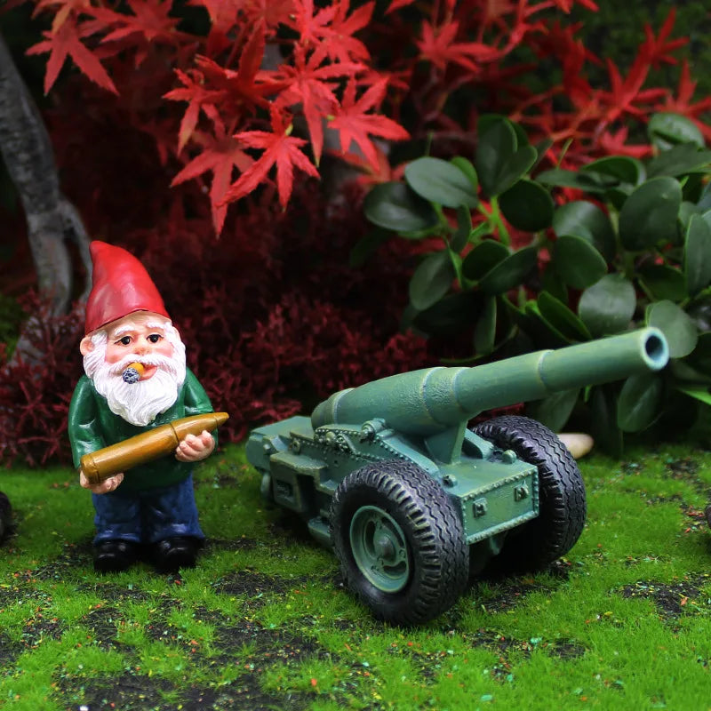 Cute Mini Garden Gnome Statue 2-Piece Set - Halri