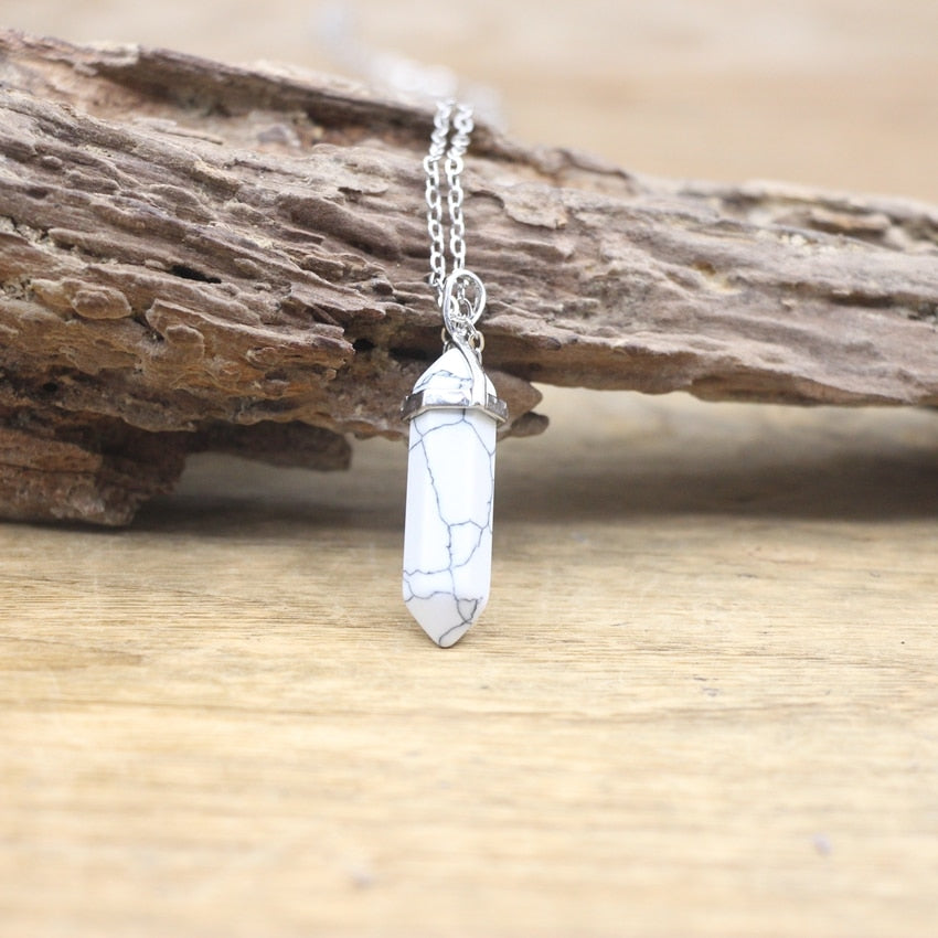 Boho Hexagon Gemstone Balance Necklace