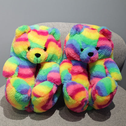 Cozy Fuzzy Bear Claw Soft House Slippers
