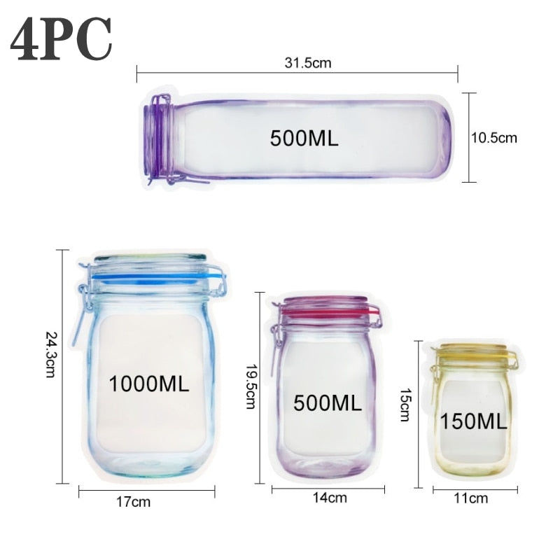Clear Reusable Plastic Storage Bags - Halri