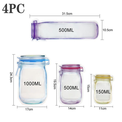 Clear Reusable Plastic Storage Bags - Halri
