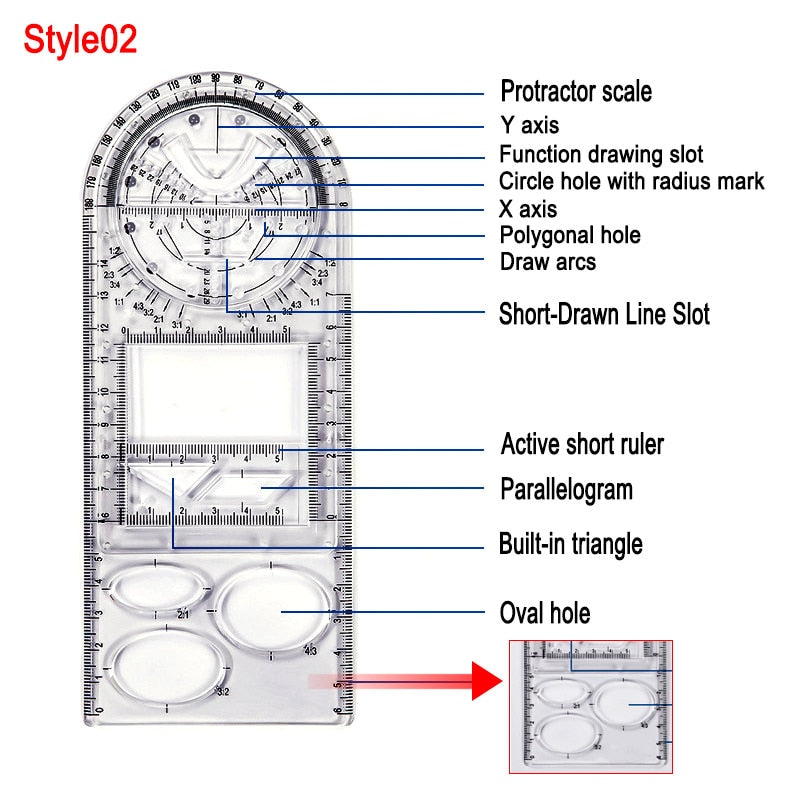 Precise Geometric Pattern Straight Edge Ruler