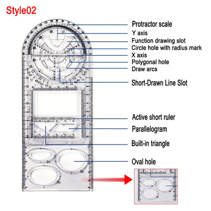 Precise Geometric Pattern Straight Edge Ruler