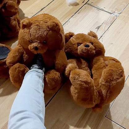 Cozy Fuzzy Bear Claw Soft House Slippers - Halri