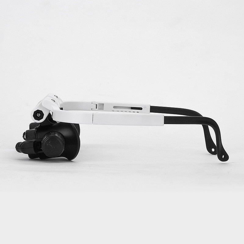 LED Adjustable Magnifier Headband With Swappable Lenses