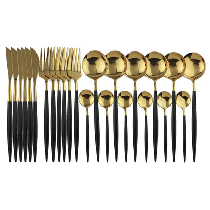 Premium Gold Plated Stainless Steel Silverware Set - Halri