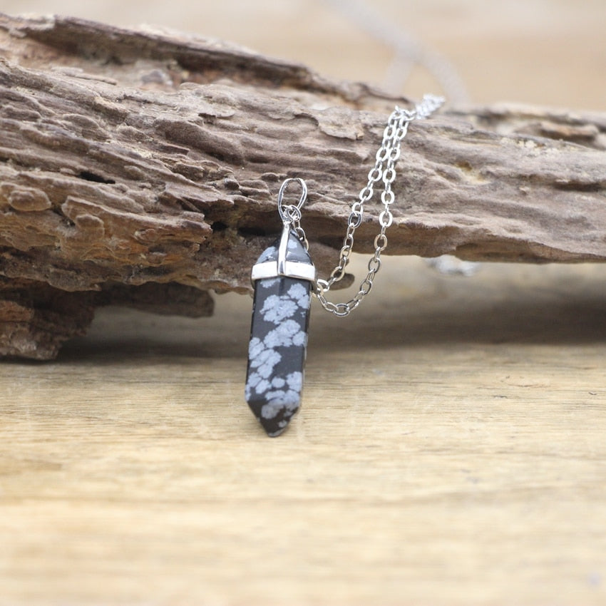 Boho Hexagon Gemstone Balance Necklace