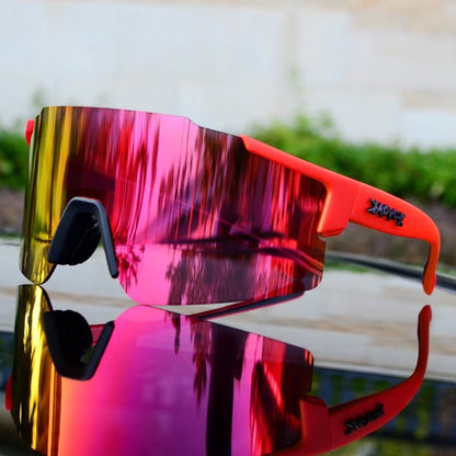 Sporty Reflective Bike Sunglasses