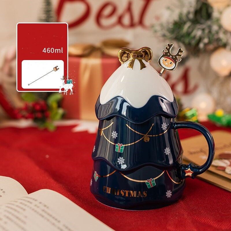Colorful 3D Printed Holiday Tree Coffee Mug