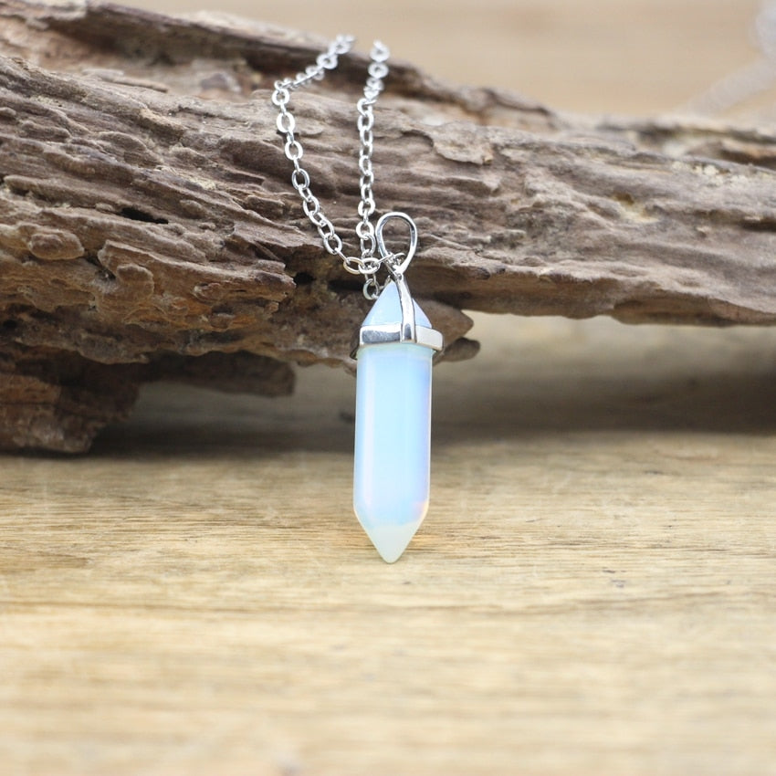 Boho Hexagon Gemstone Balance Necklace