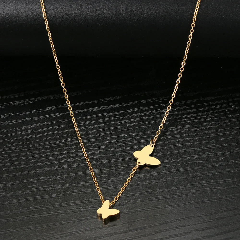 Delicate Winged Butterfly Pendant Necklace - Halri