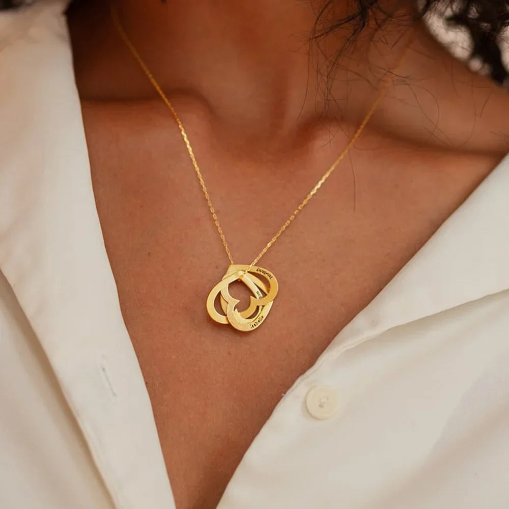 Customizable Heart Layered Pendant Necklace - Halri