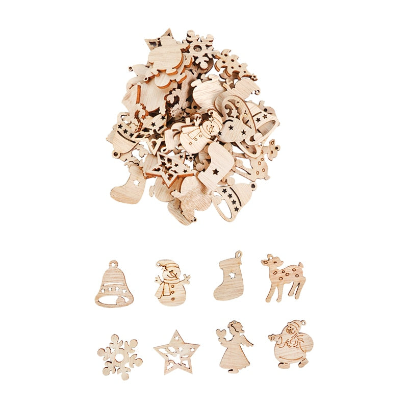 Traditional Festive Wood Christmas Decorations - Halri
