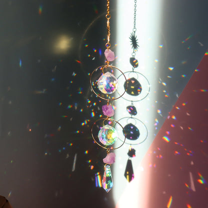Beautiful Crystal Moon Wind Chime Catcher