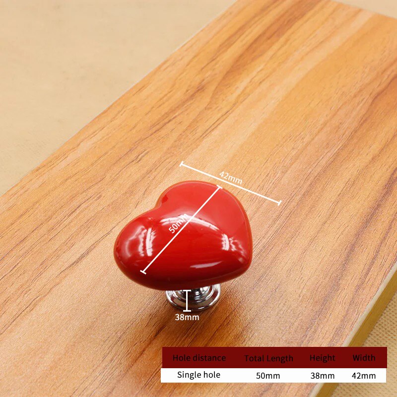Decorative Ceramic Heart Door Knob