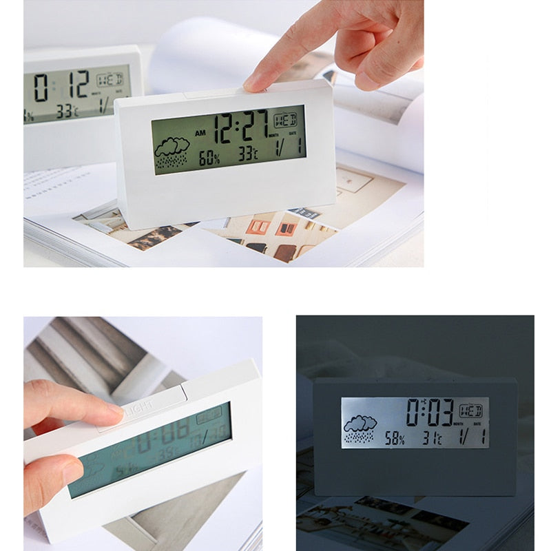 Clear Glass LED Digital Desk Clock - Halri