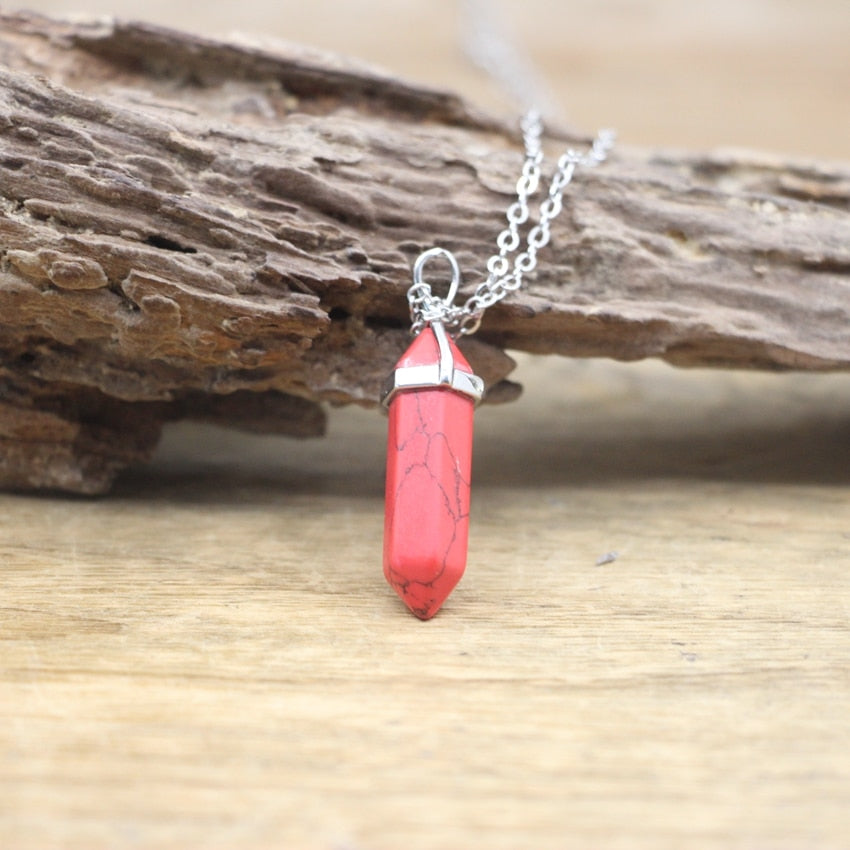 Boho Hexagon Gemstone Balance Necklace