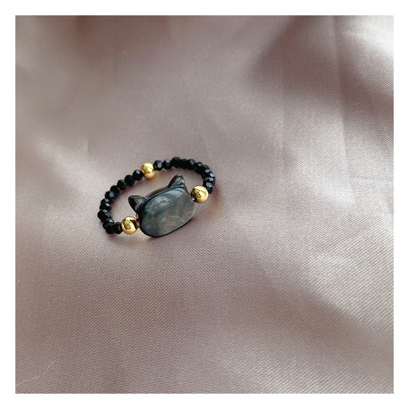 Lucky Charm Cat Silver Ring