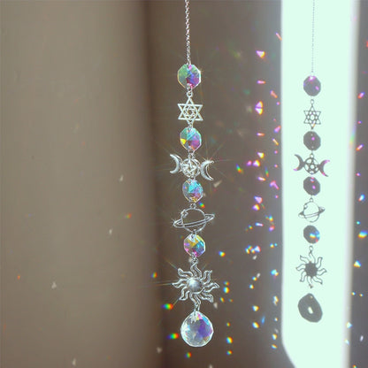 Beautiful Crystal Moon Wind Chime Catcher - Halri