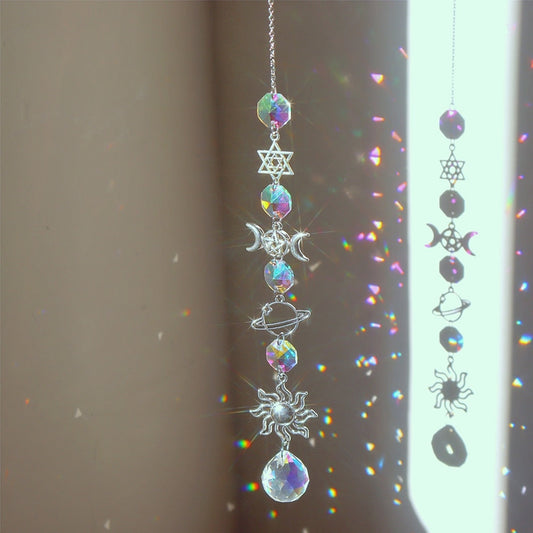 Beautiful Crystal Wind Chime Moon Decor - Halri