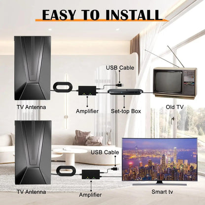 HD Indoor TV Antenna with Amplifier and Stand