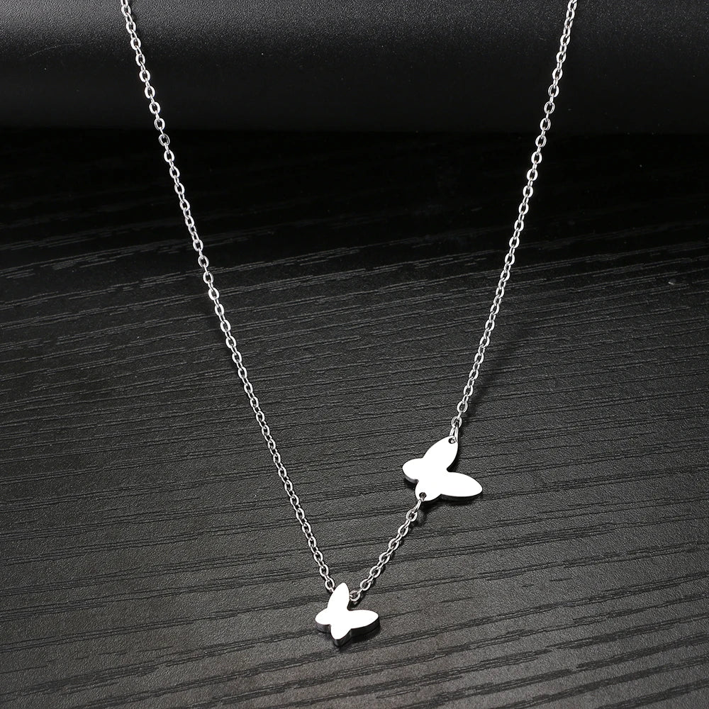 Delicate Winged Butterfly Pendant Necklace