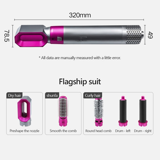 5 in 1 Ceramic Hair Curler Dryer Brush Set
