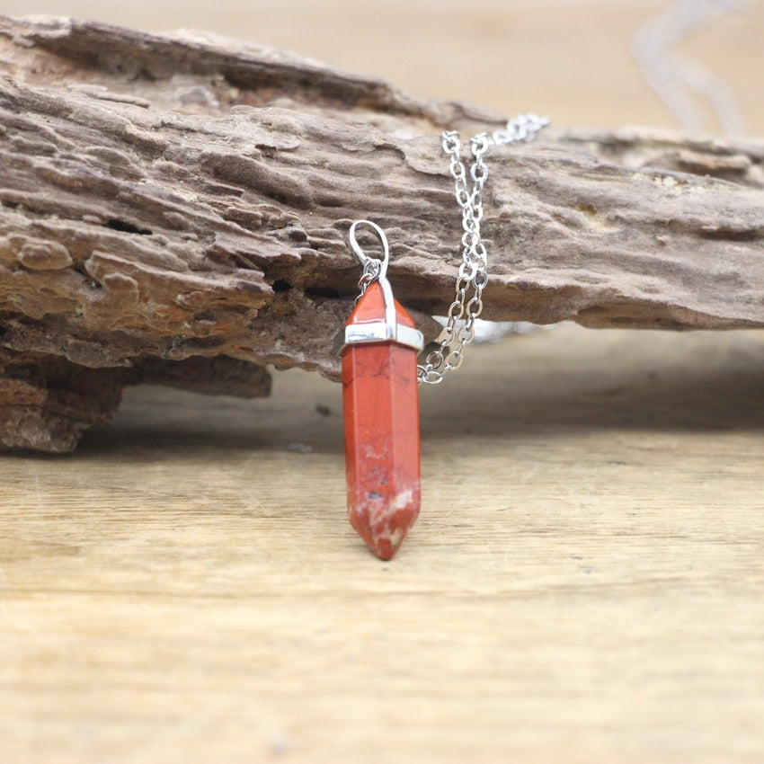 Boho Hexagon Gemstone Balance Necklace