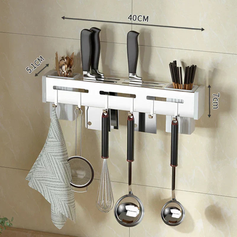 Modern Stainless Steel Wall Knife Rack