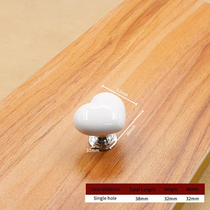 Decorative Ceramic Heart Door Knob